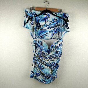 La‎ Blanca Tropical Leaf Print Swimsuit Set Size 18W/20W Top & Bottoms